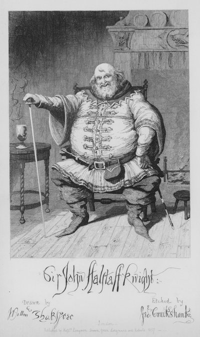 Sir John Falstaff Cavaliere da George Cruikshank